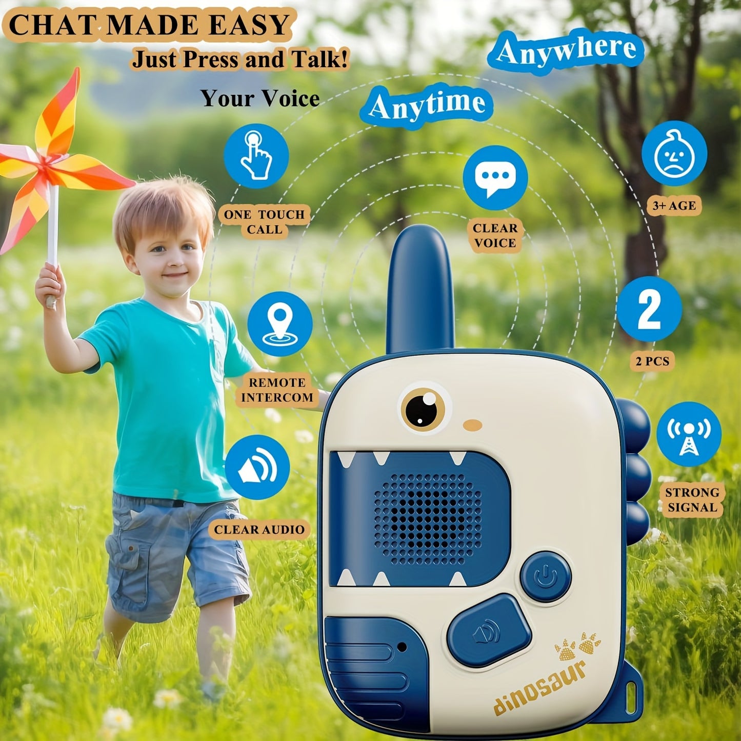 DinoTalk Kids Walkie Talkies